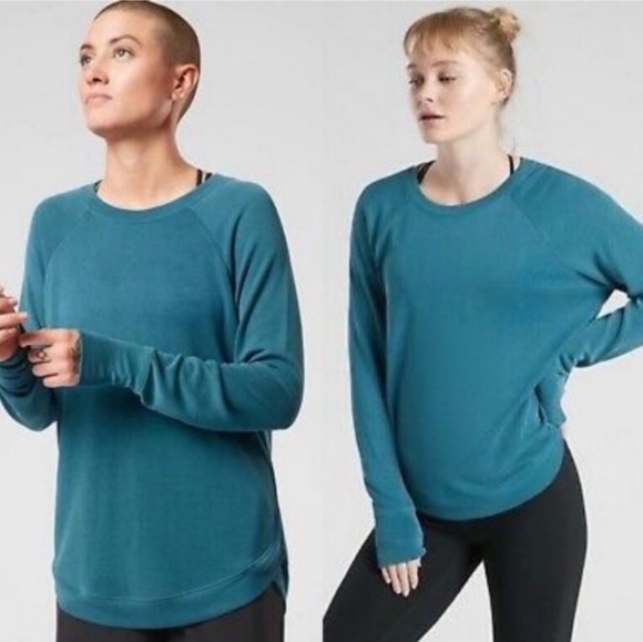 ATHLETA Serenity modal teal turquoise crew neck sweatshirt - Picture 1 of 9